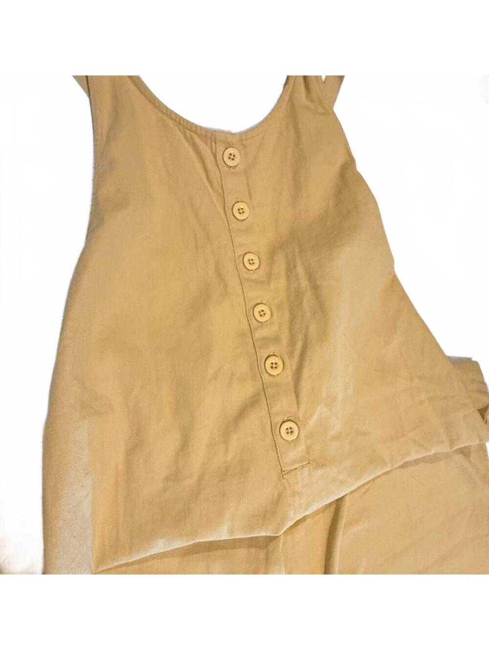 Amuse Society Cotton Yellow Beachy Baggy Boho Overall Jumpsuit Size Small NWT